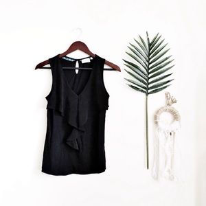 Re-posh Anthropologie ruffle black top
